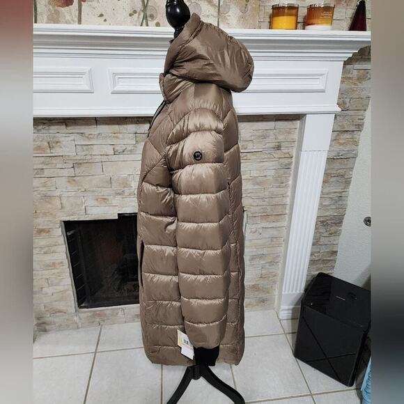 Michael Kors Truffle taupe packable long puffer Walking coat plus‎ size 2X new - Picture 6 of 14